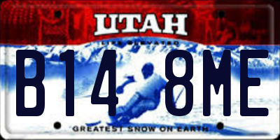 UT license plate B148ME