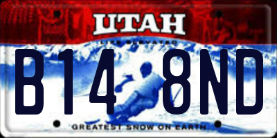 UT license plate B148ND