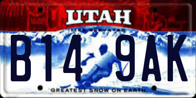 UT license plate B149AK