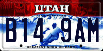 UT license plate B149AM
