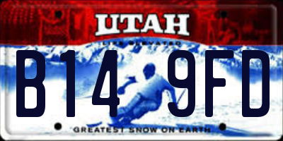 UT license plate B149FD