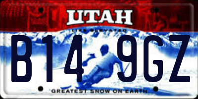 UT license plate B149GZ