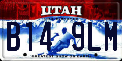 UT license plate B149LM