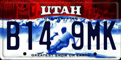 UT license plate B149MK