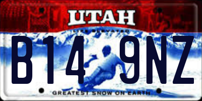 UT license plate B149NZ