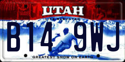 UT license plate B149WJ