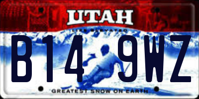UT license plate B149WZ
