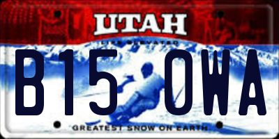 UT license plate B150WA