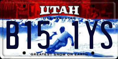 UT license plate B151YS
