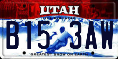 UT license plate B153AW