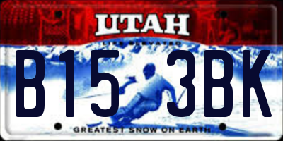 UT license plate B153BK