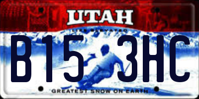 UT license plate B153HC
