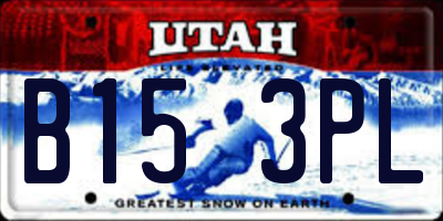 UT license plate B153PL