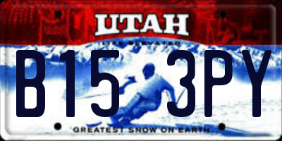UT license plate B153PY