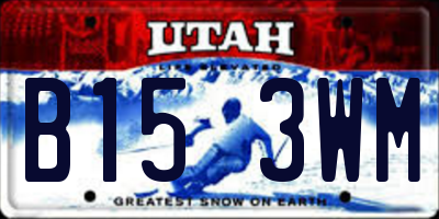 UT license plate B153WM