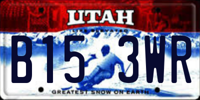 UT license plate B153WR
