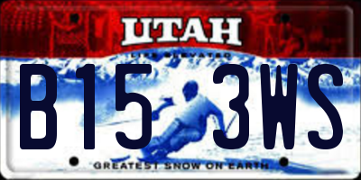 UT license plate B153WS