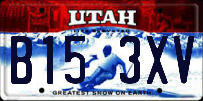 UT license plate B153XV
