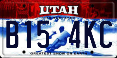 UT license plate B154KC