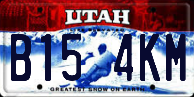 UT license plate B154KM