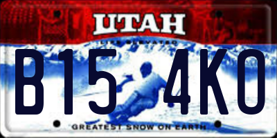 UT license plate B154KO