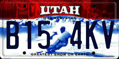 UT license plate B154KV