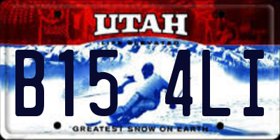UT license plate B154LI