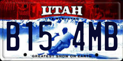 UT license plate B154MB