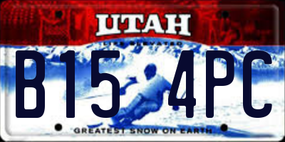 UT license plate B154PC