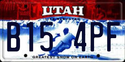 UT license plate B154PF