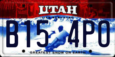 UT license plate B154PO