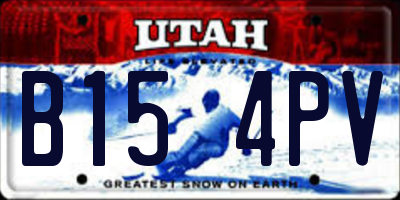 UT license plate B154PV
