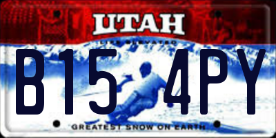 UT license plate B154PY
