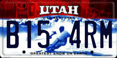UT license plate B154RM