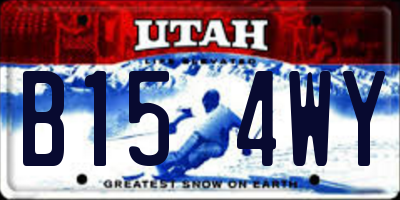 UT license plate B154WY
