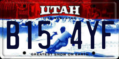 UT license plate B154YF