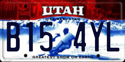 UT license plate B154YL