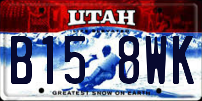 UT license plate B158WK