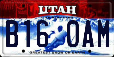 UT license plate B160AM