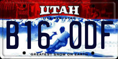 UT license plate B160DF