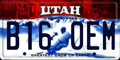 UT license plate B160EM