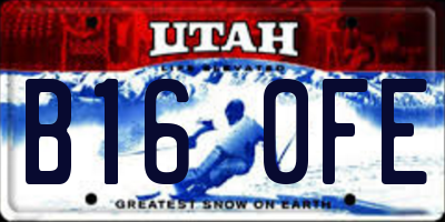 UT license plate B160FE