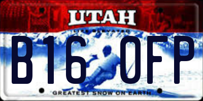 UT license plate B160FP