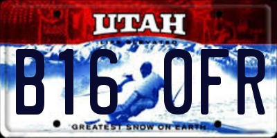UT license plate B160FR