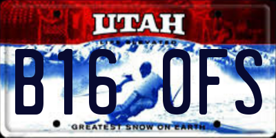 UT license plate B160FS