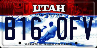 UT license plate B160FV