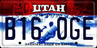 UT license plate B160GE