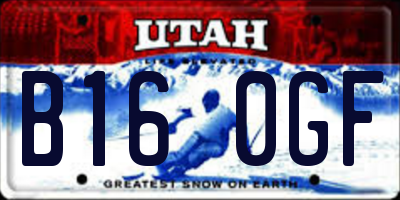 UT license plate B160GF