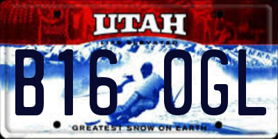 UT license plate B160GL