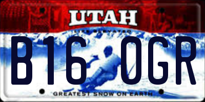 UT license plate B160GR